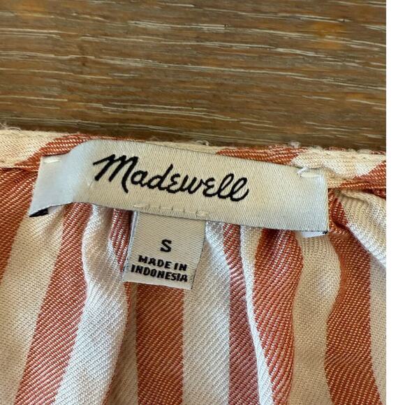 MADEWELL Striped Peplum Top Shirt Blouse Women size S - Picture 5 of 8